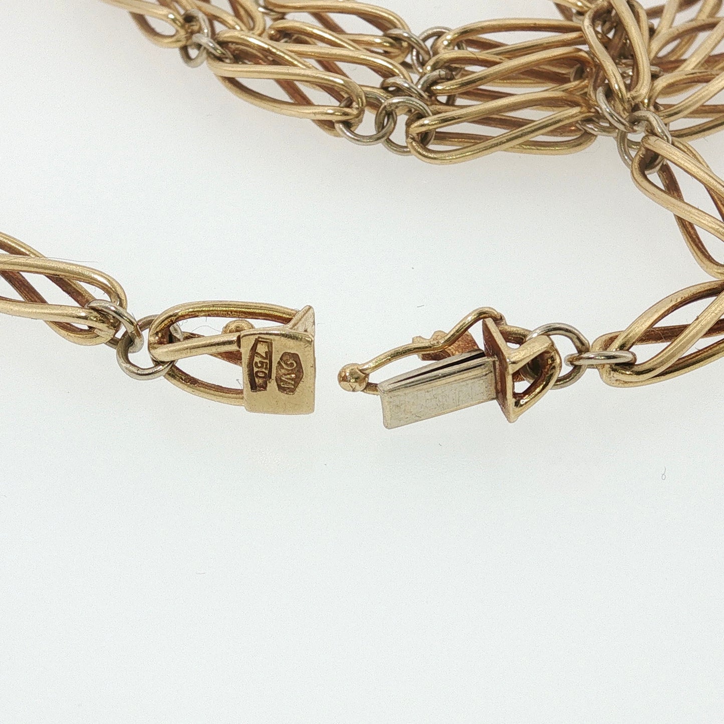 Vintage 18k Trap Cage Link Chain