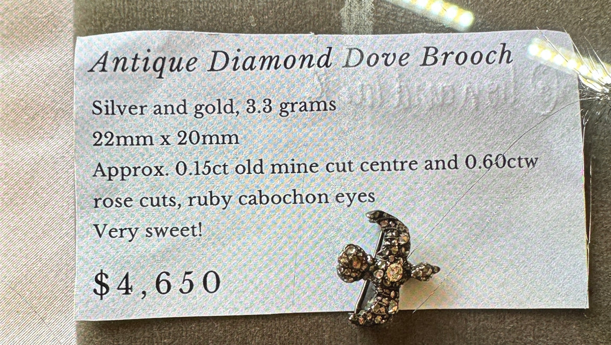 Antique Diamond Dove Brooch-Lion Lark sold item