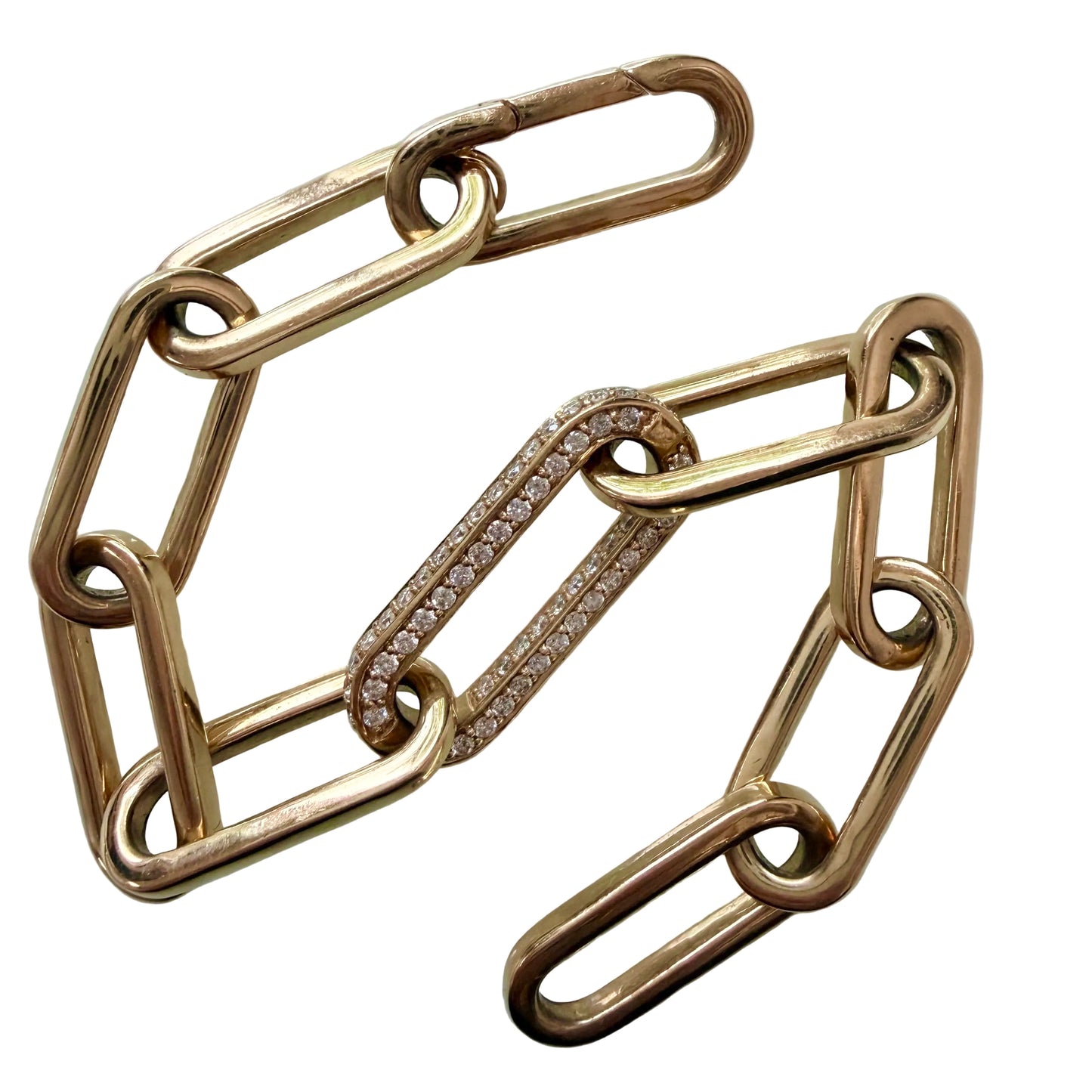 Vintage Diamond Paperclip Link Bracelet
