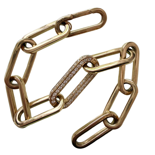 Vintage Diamond Paperclip Link Bracelet