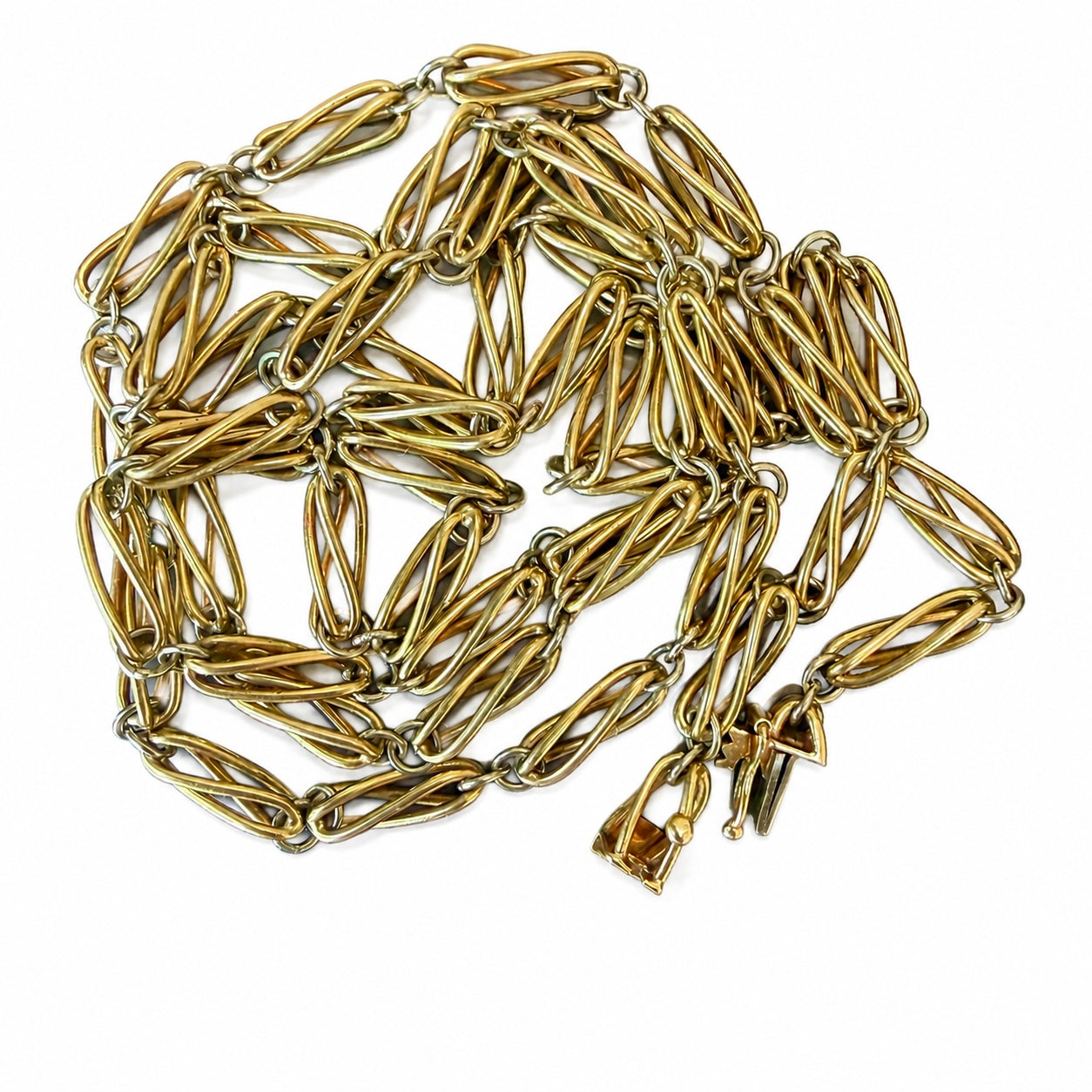 Vintage 18k Trap Cage Link Chain
