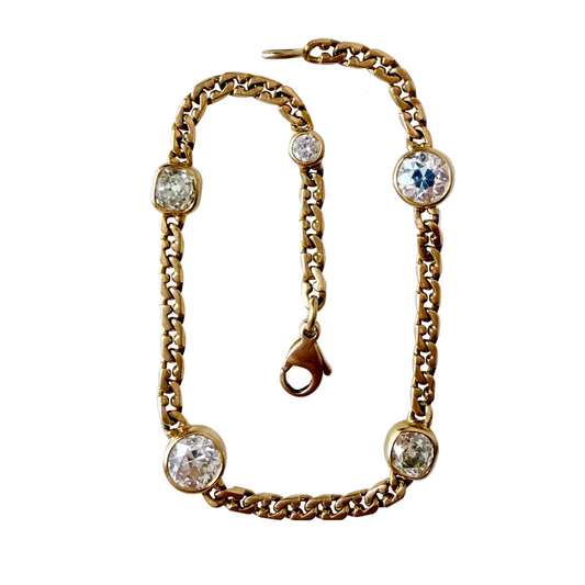 Vintage Puzzle Link Diamond Bracelet