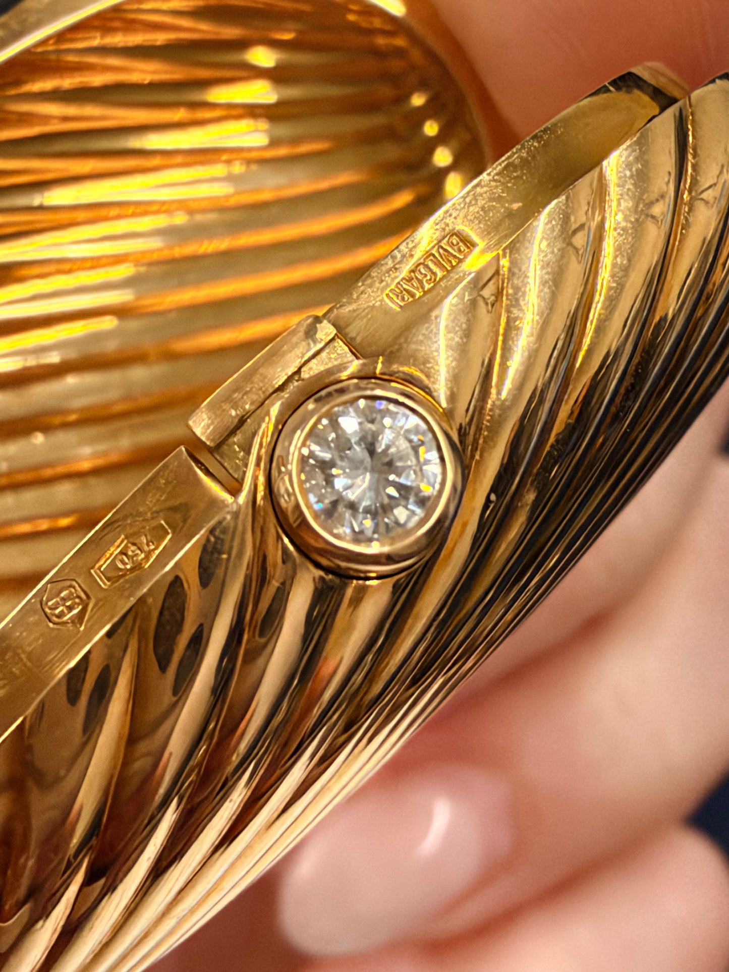 Vintage Bvlgari Diamond Oval Pill Box Locket