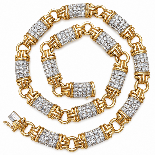 Vintage Bvlgari Diamond Parentesi Collar Necklace