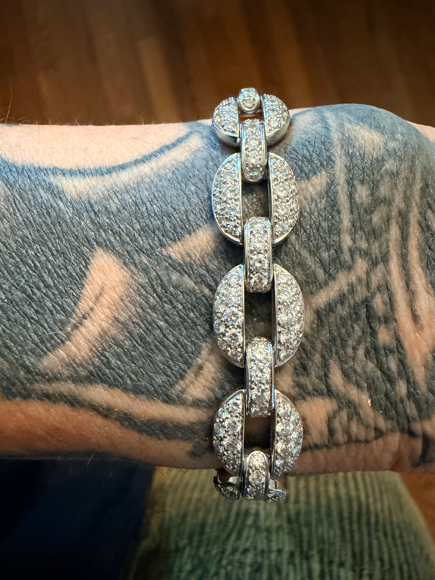 Vintage Cartier Himalia Mariner Diamond Pavé Bracelet