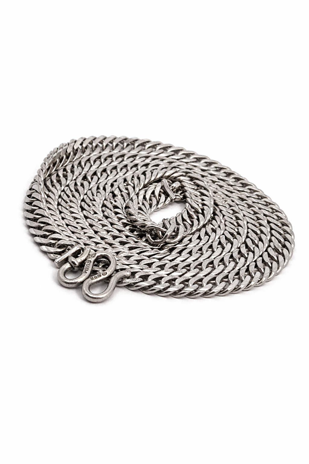 Vintage Platinum Flat Curb Link Chain