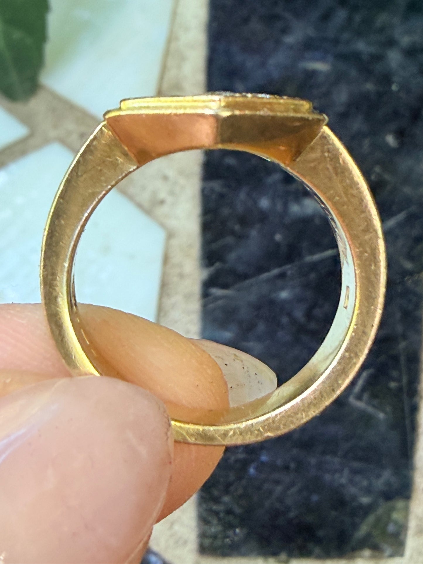 Vintage Jacques Cartier Hexagon Diamond Signet Ring