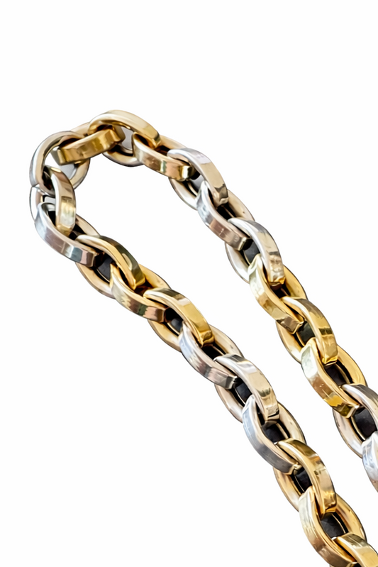 Vintage Two-Tone Marquise Link Chain