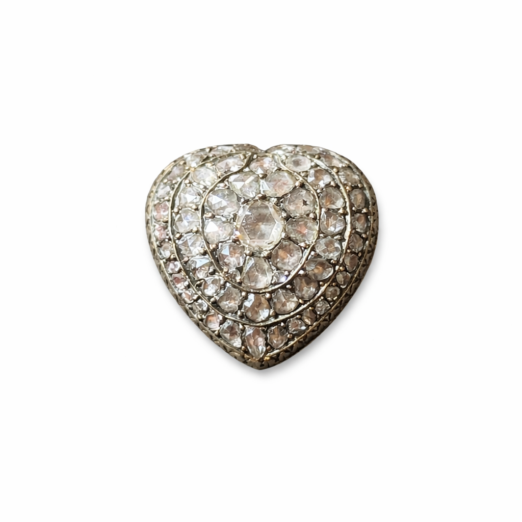 Victorian Rose Cut Diamond Heart Pendant