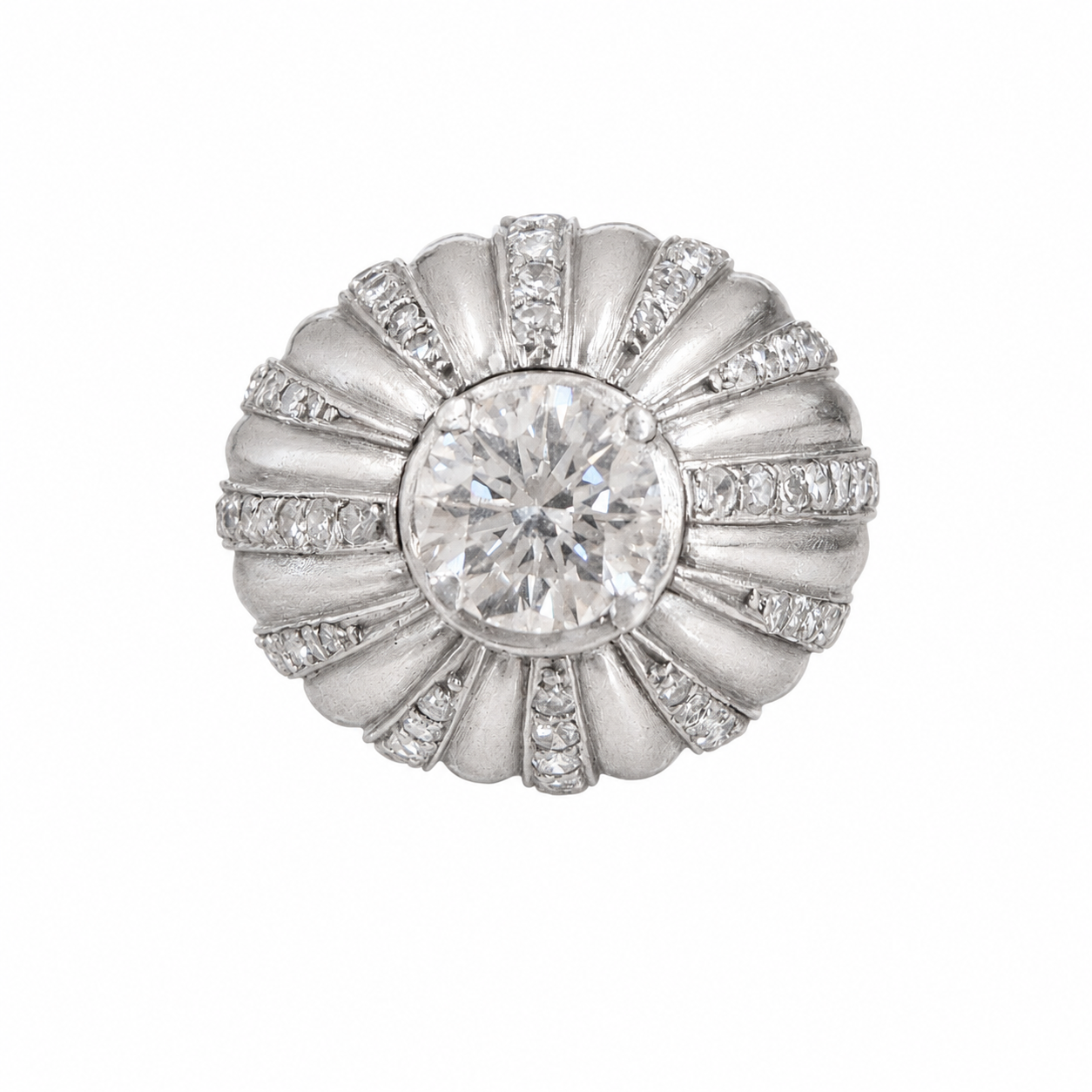 French Art Deco Diamond Bombé Ring