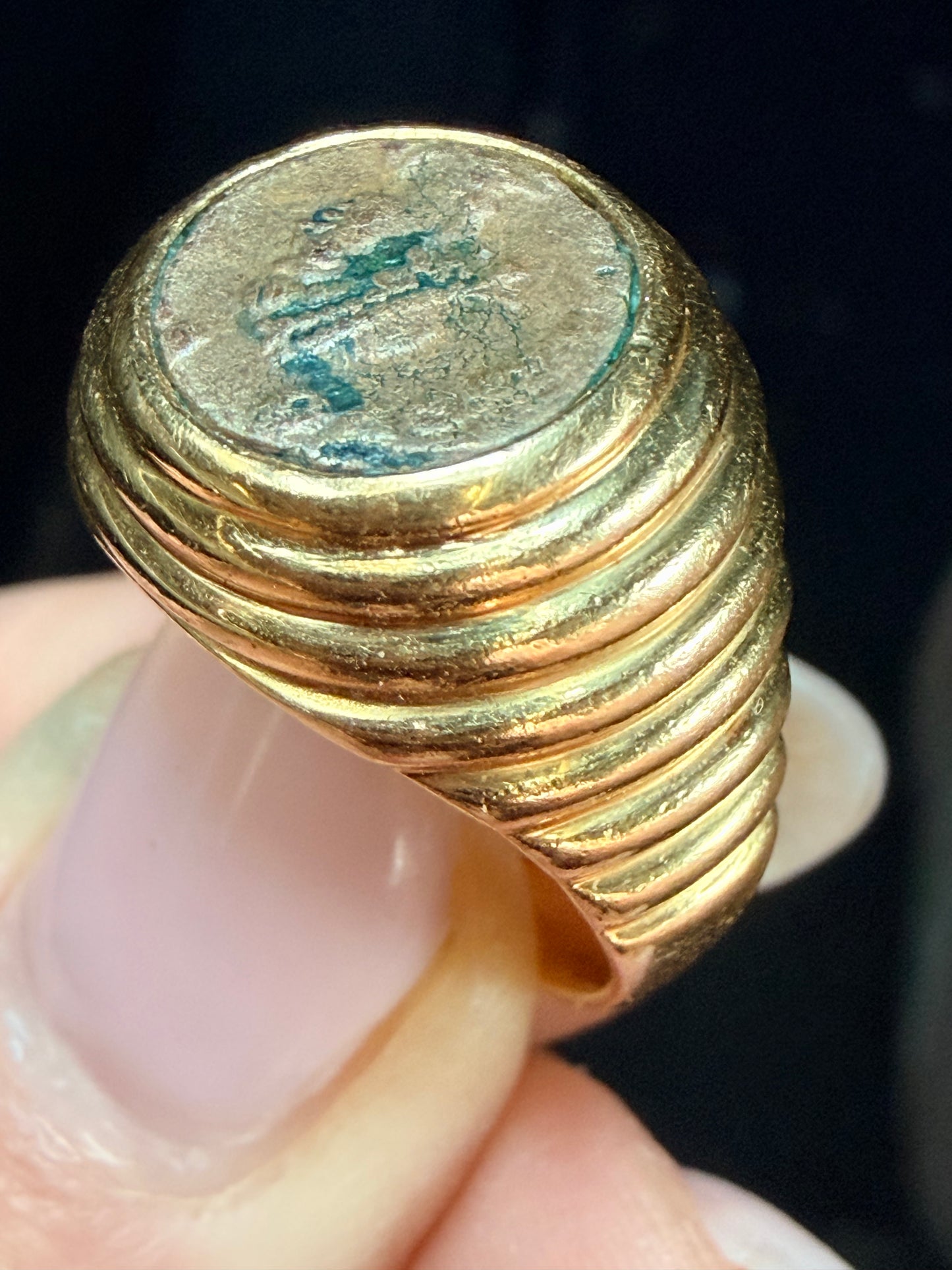Vintage Bvlgari Monete Ancient Roman Coin Ring - Circa 1960s