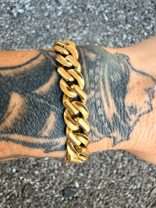 Vintage Bvlgari 18k Gold Curb Link Bracelet