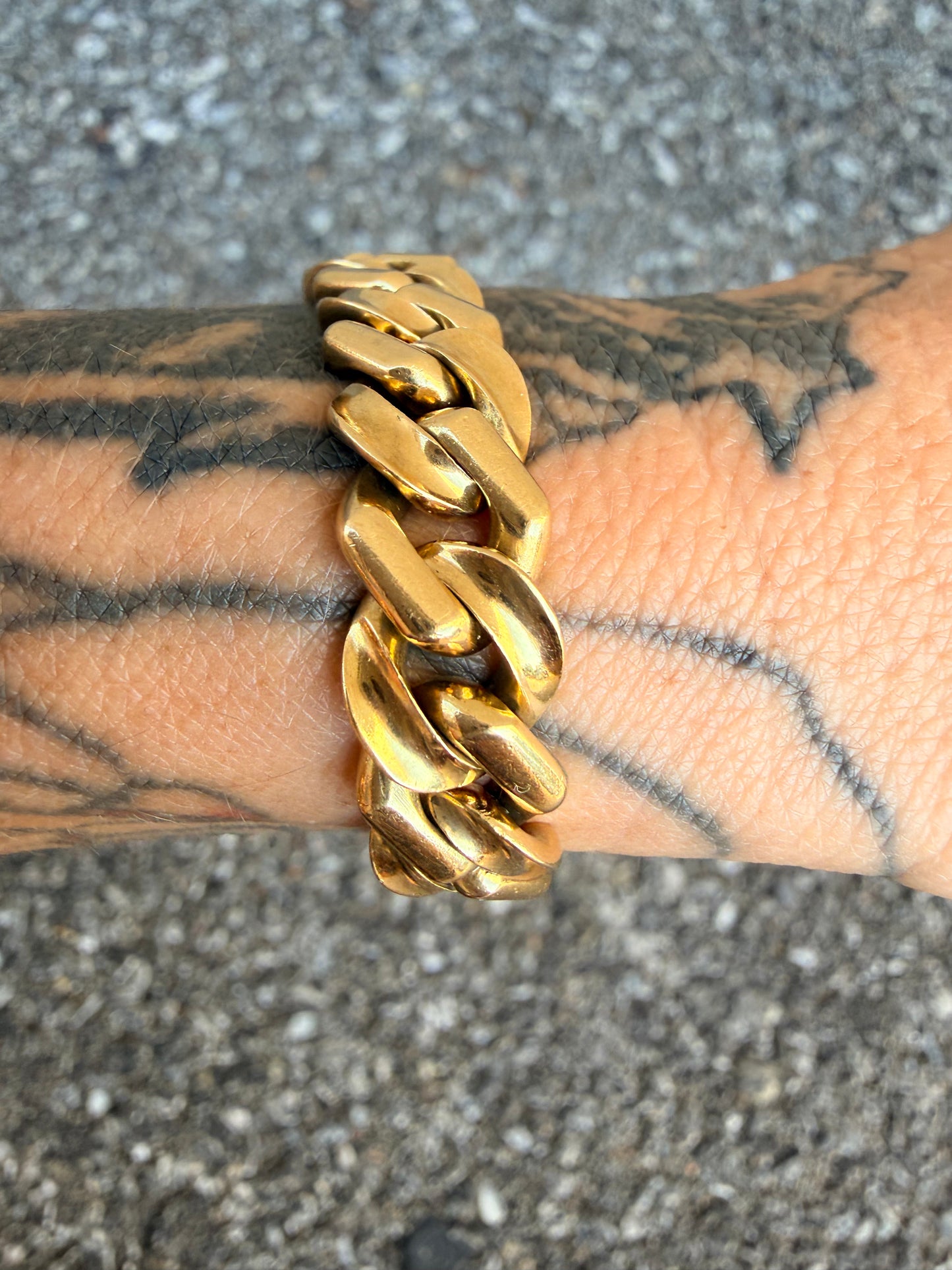 Vintage Bvlgari 18k Gold Curb Link Bracelet