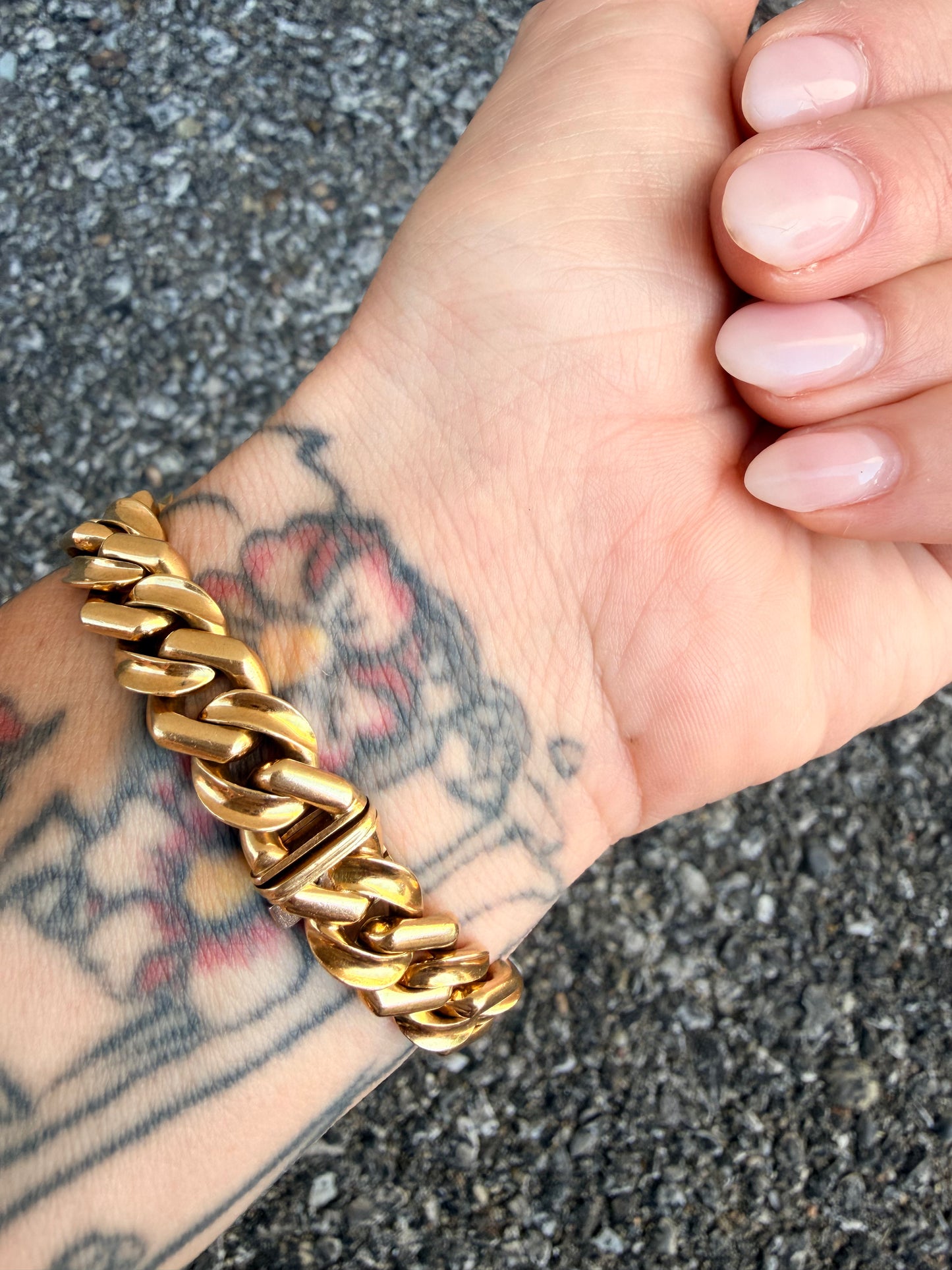 Vintage Bvlgari 18k Gold Curb Link Bracelet