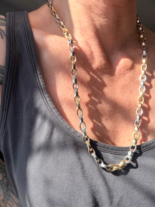 Vintage Two-Tone Marquise Link Chain