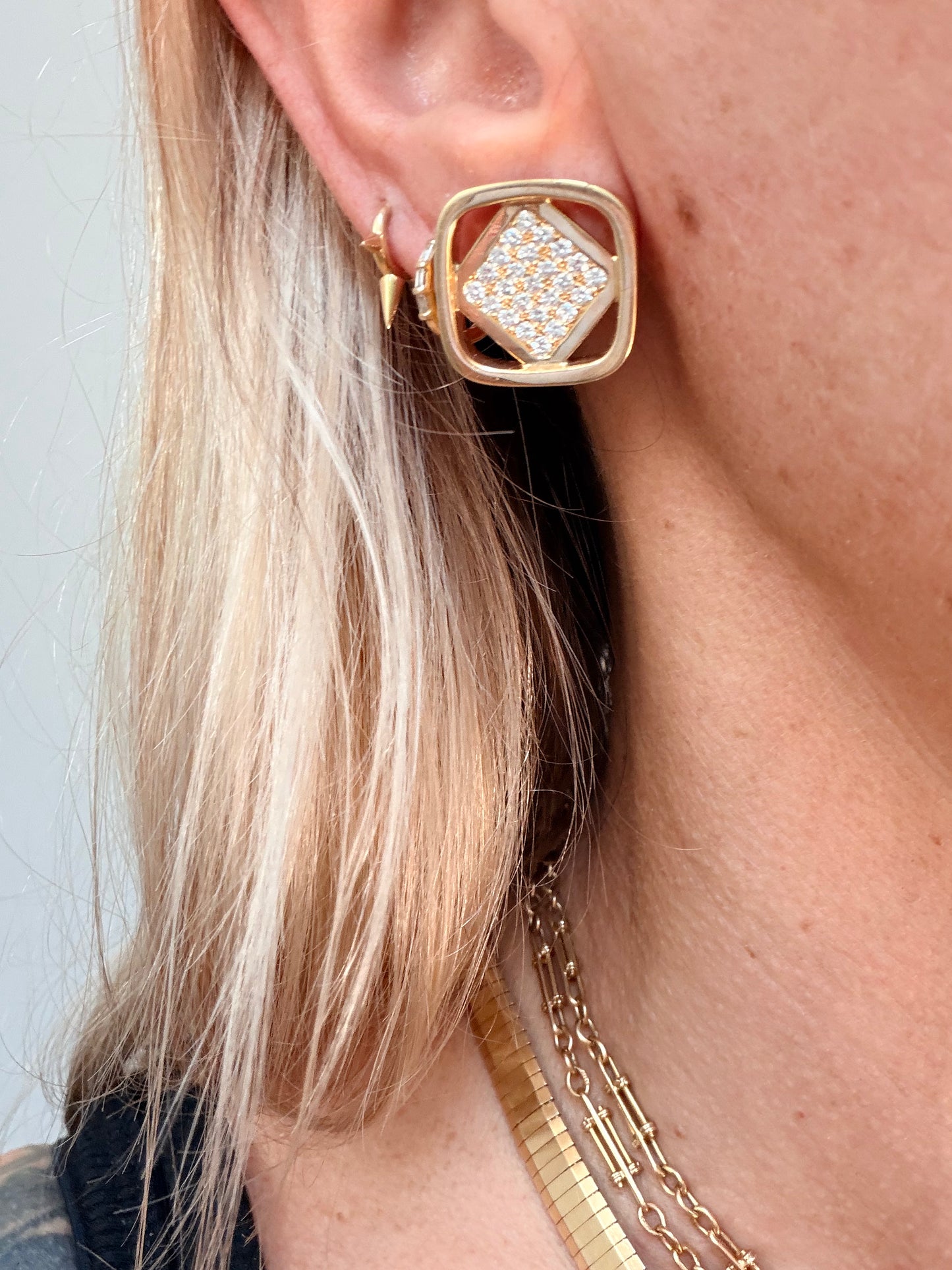 Vintage Cartier Dinh Van Diamond Earrings