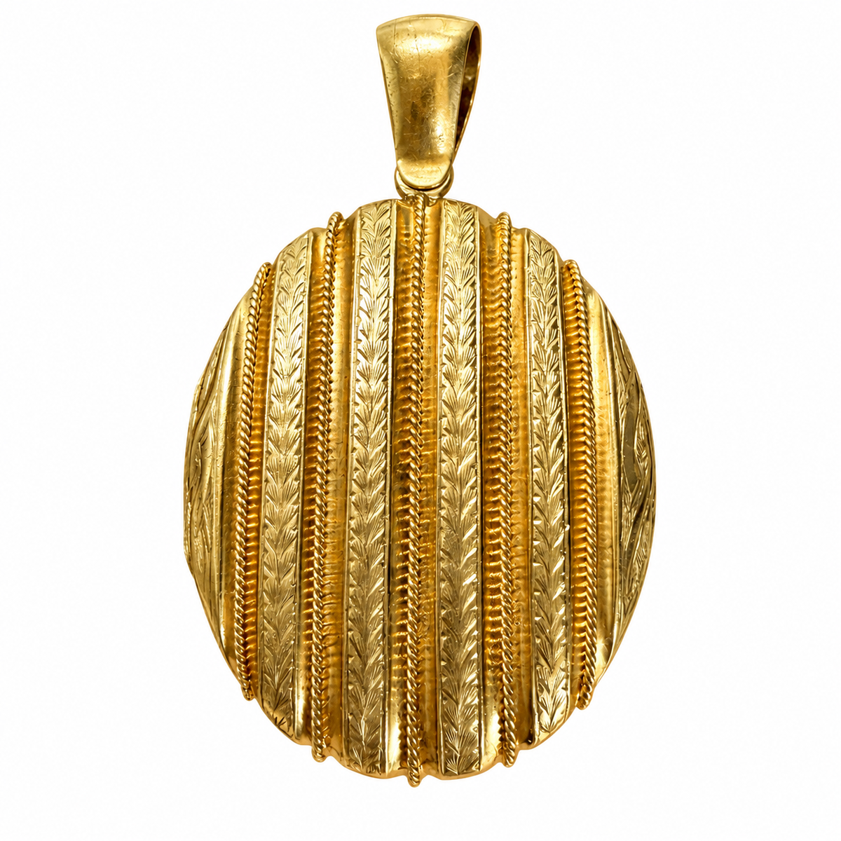 Vintage Pinstripe Gold Locket