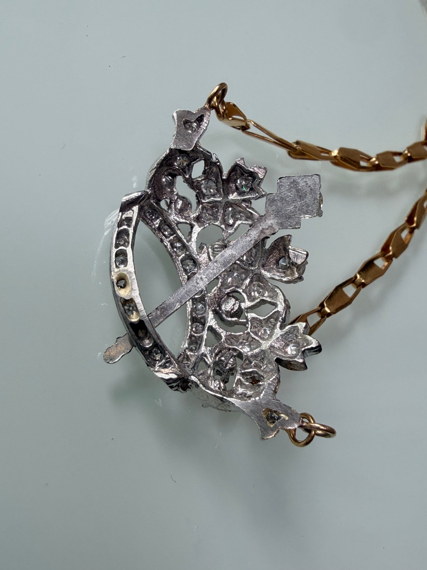 Vintage Diamond Crown Necklace