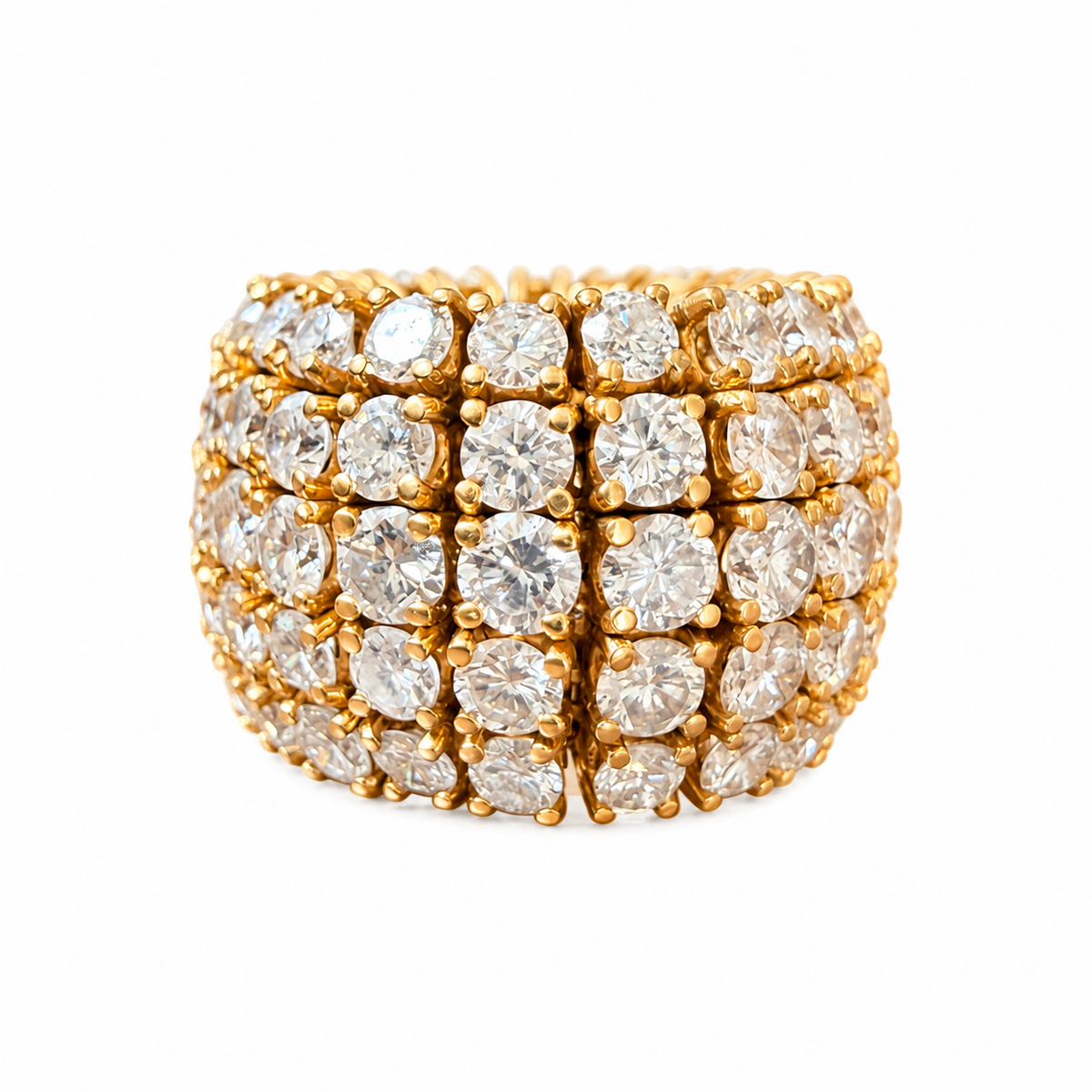 Vintage Five Row Mesh Diamond Ring