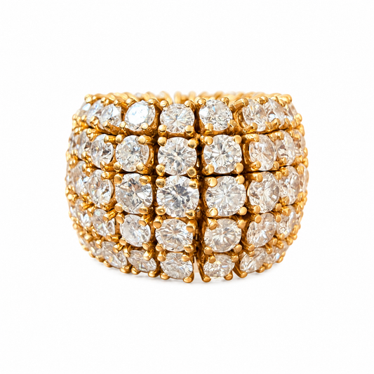 Vintage Five Row Mesh Diamond Ring