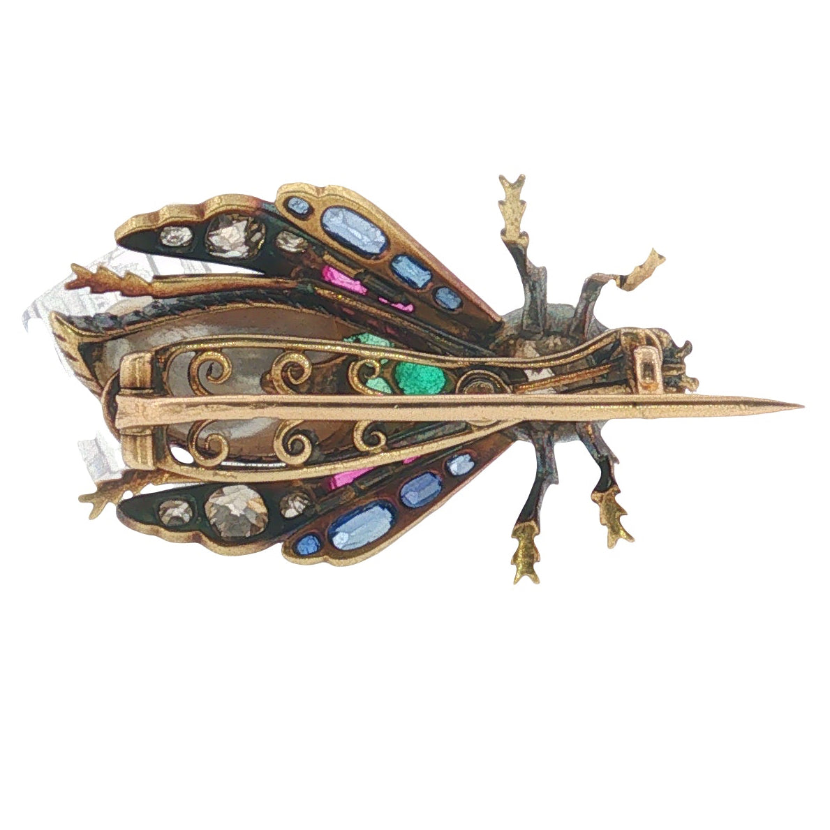 Victorian Natural Pearl and Gemset Bug Brooch