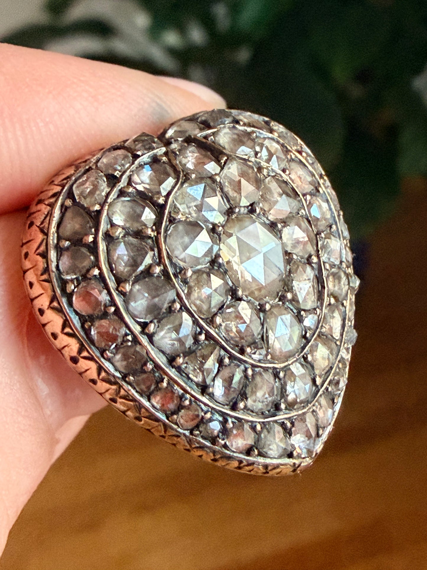 Georgian Rose Cut Diamond Heart Pendant