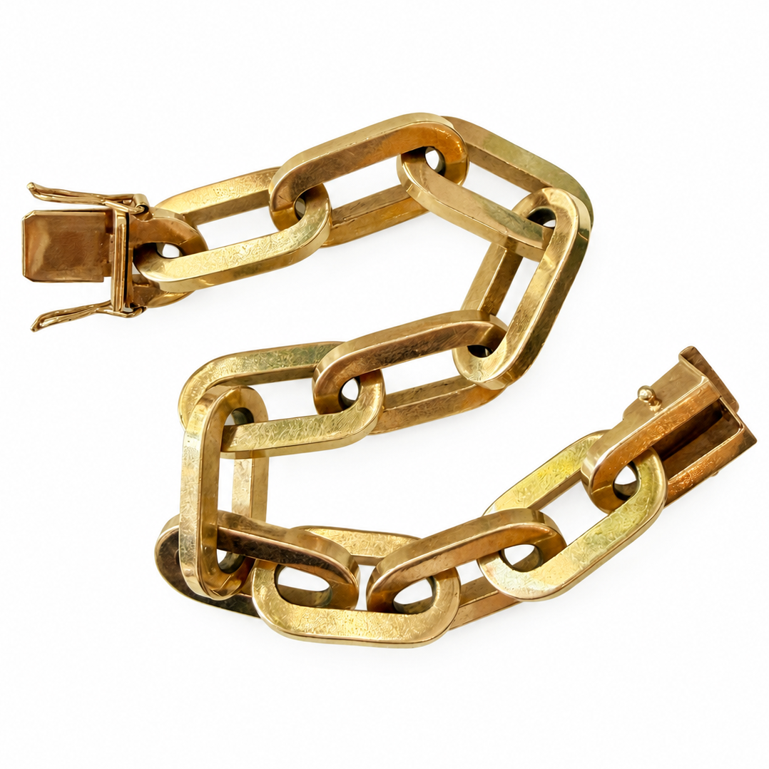 Vintage Oval Biker Link Bracelet