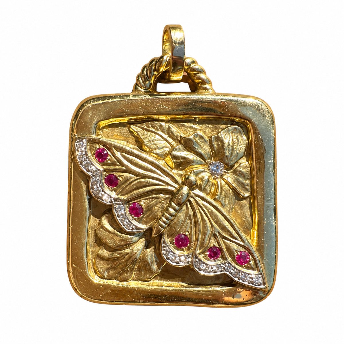 Vintage Seidengang Butterfly Pendant