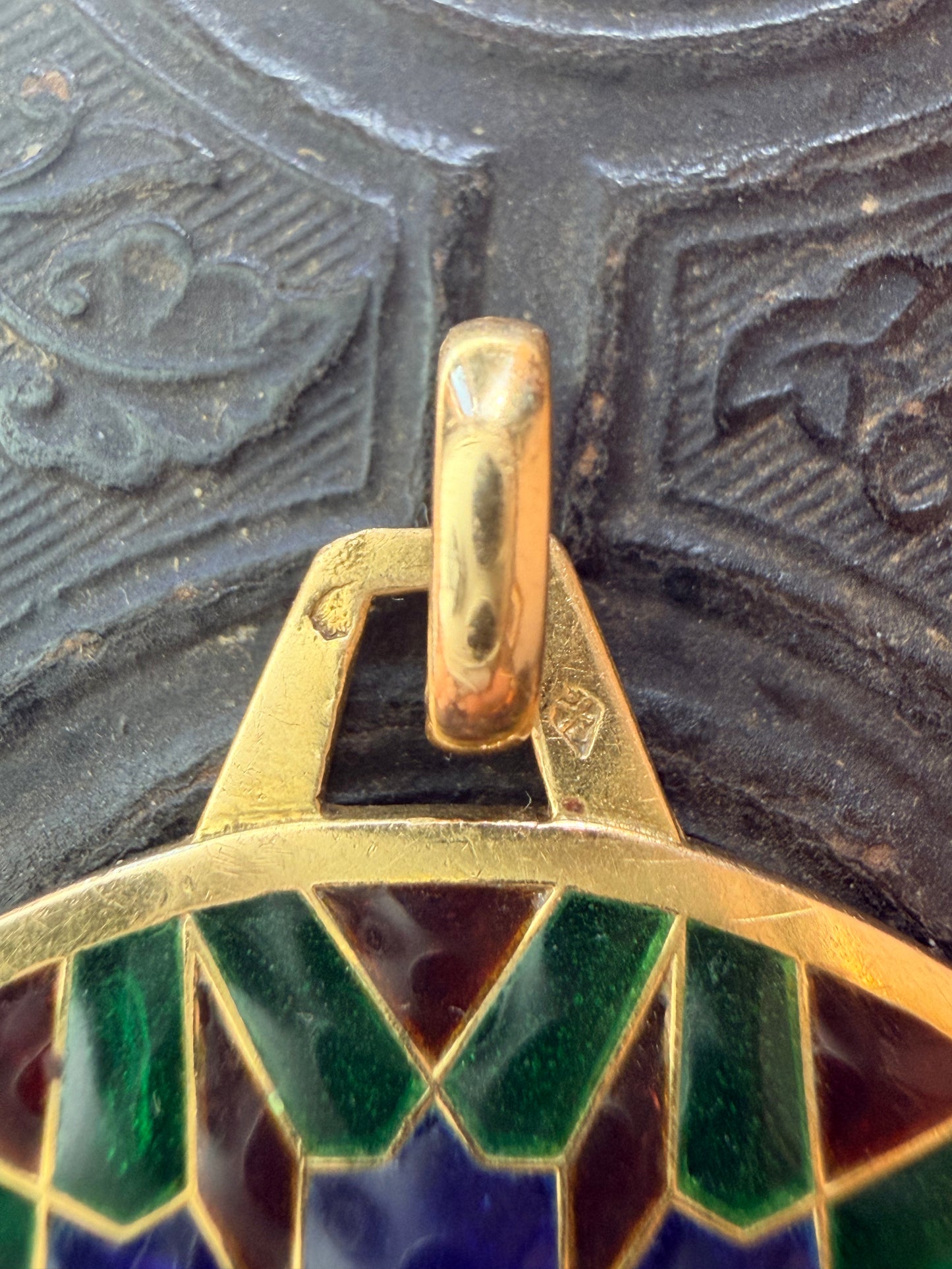 Antique French Plique-à-Jour Pendant