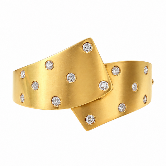 Vintage 18k Diamond Wrap Bangle Bracelet