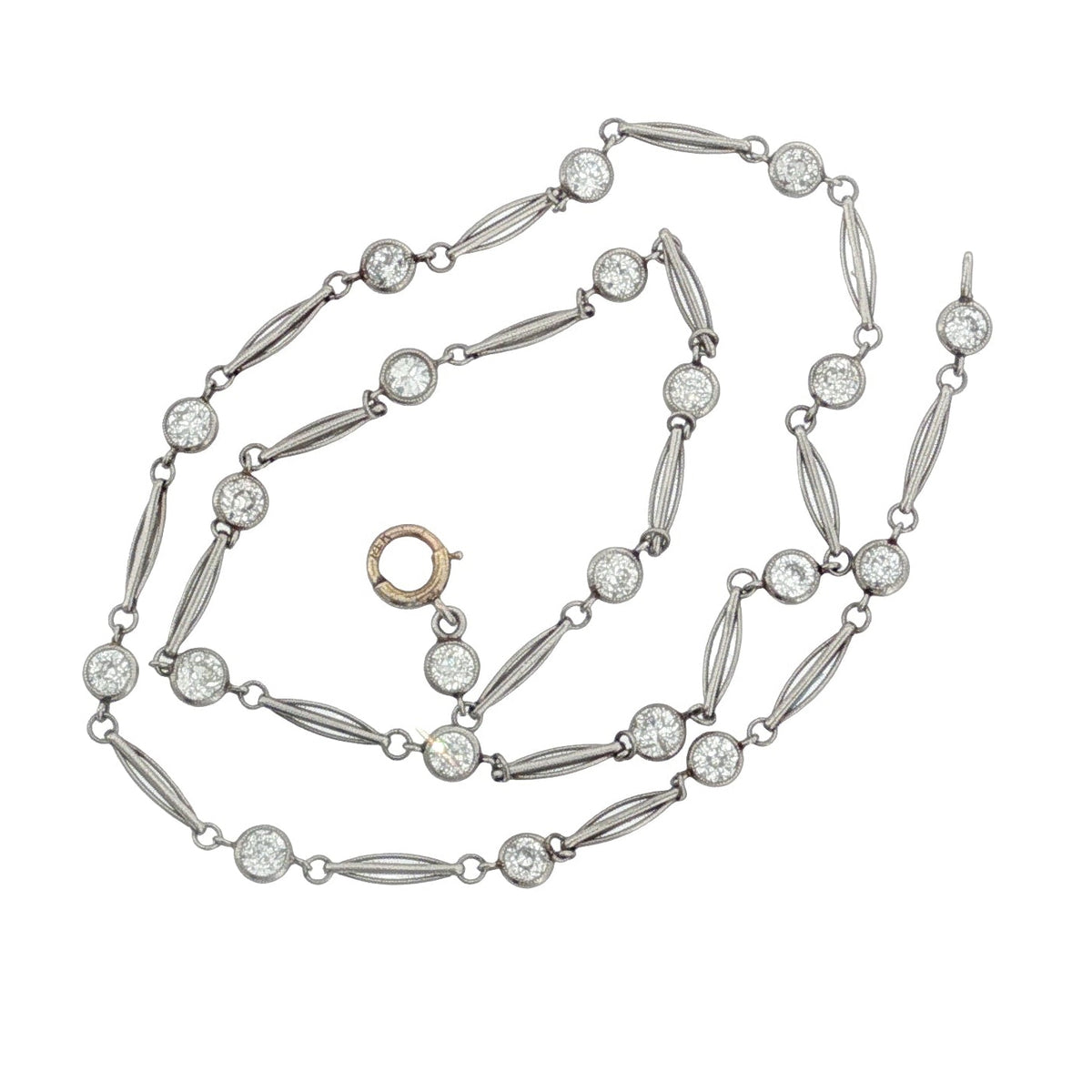 Art Deco Diamond Station Necklace
