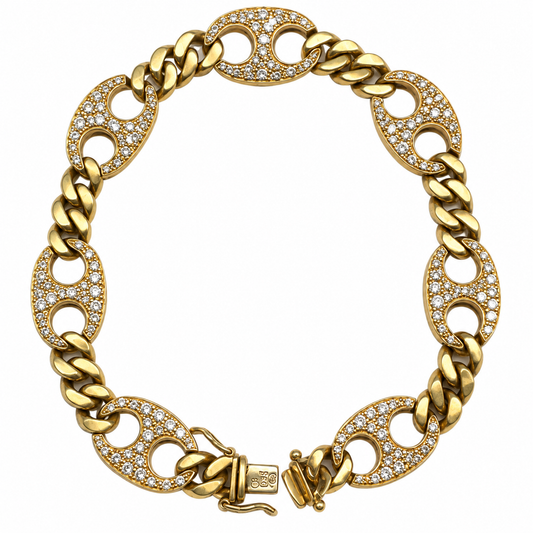 Vintage Bvlgari Diamond Anchor Bracelet