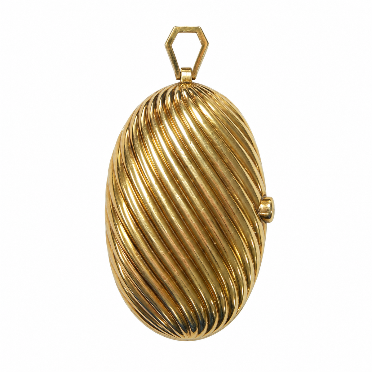 Vintage Bvlgari Diamond Oval Pill Box Locket