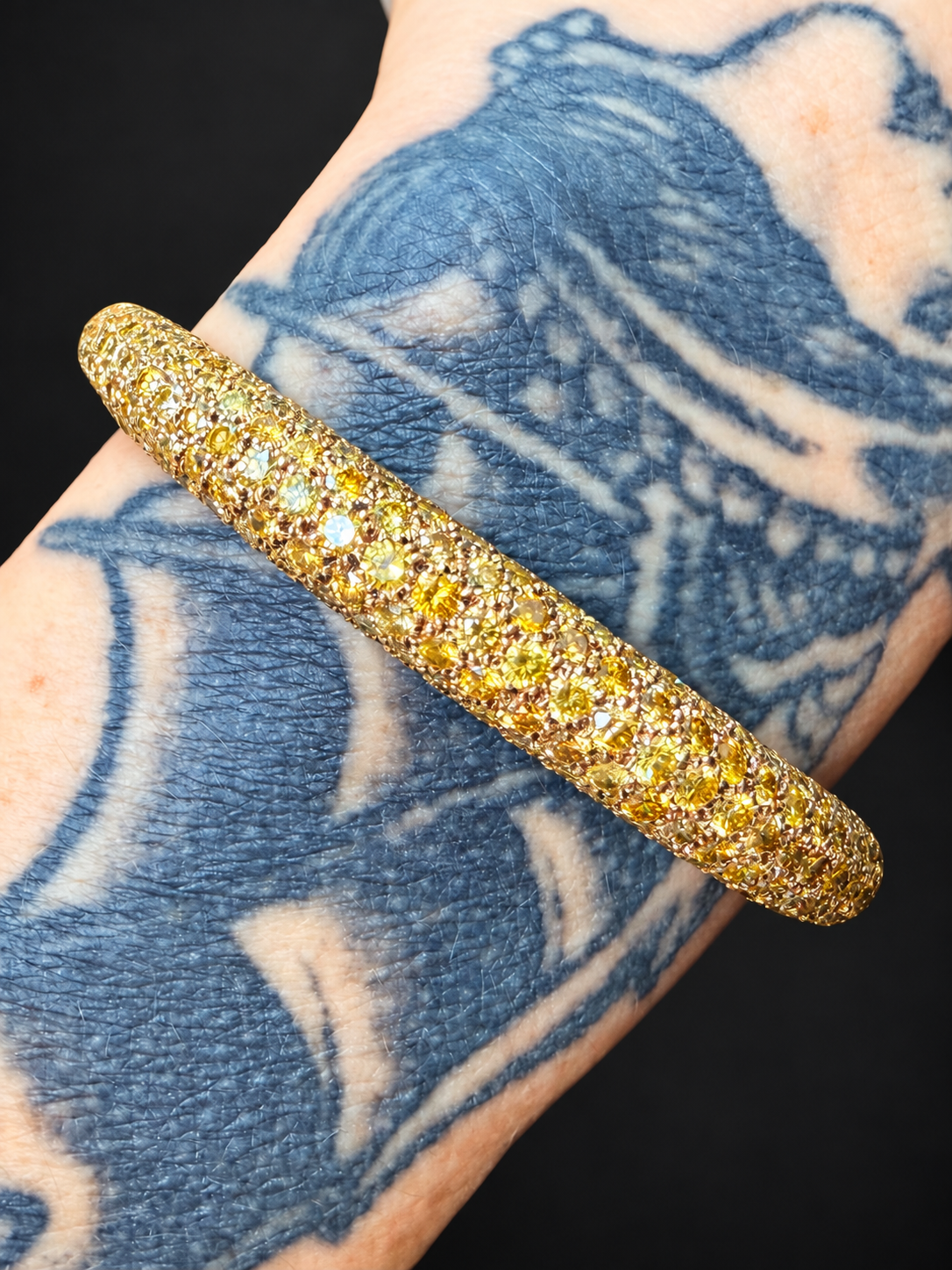 Vintage Van Cleef & Arpels Fancy Yellow Diamond Bangle
