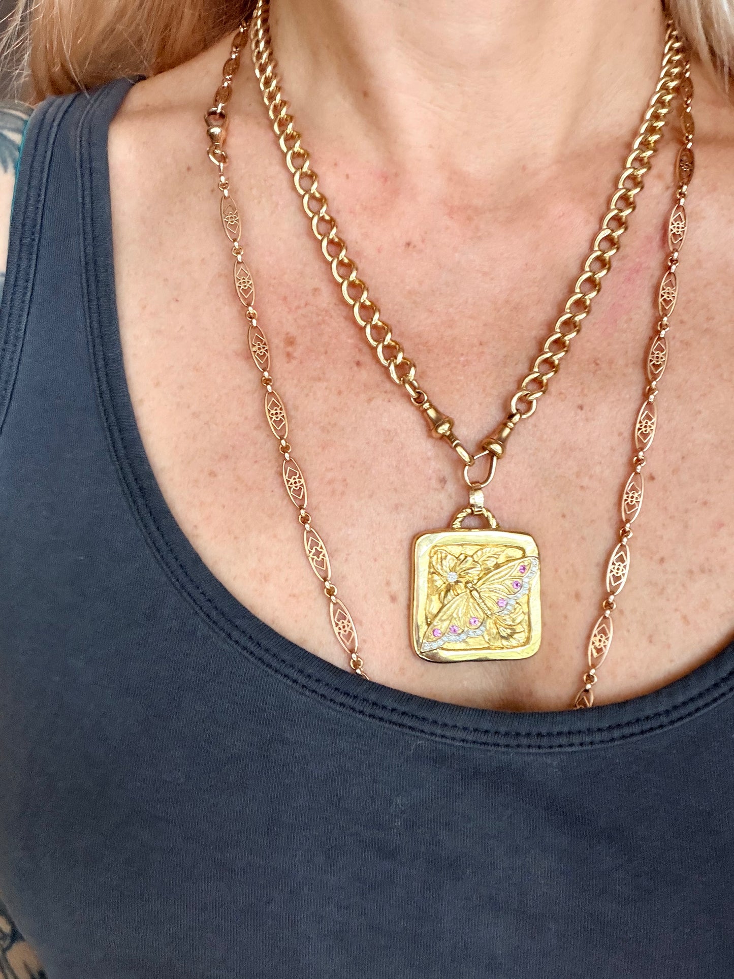 Vintage Seidengang Butterfly Pendant