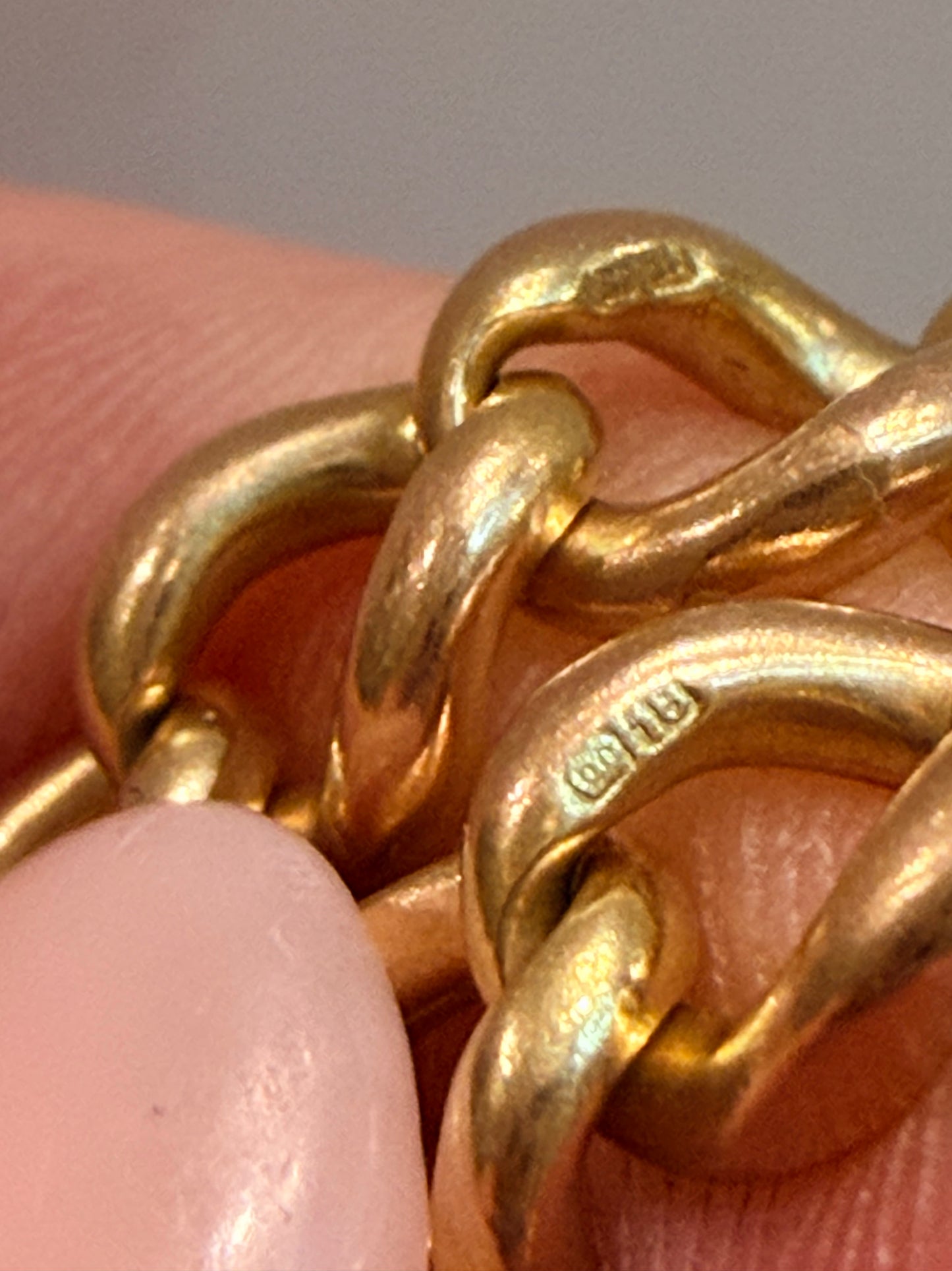 Antique 18ct UK Curb Watch Chain