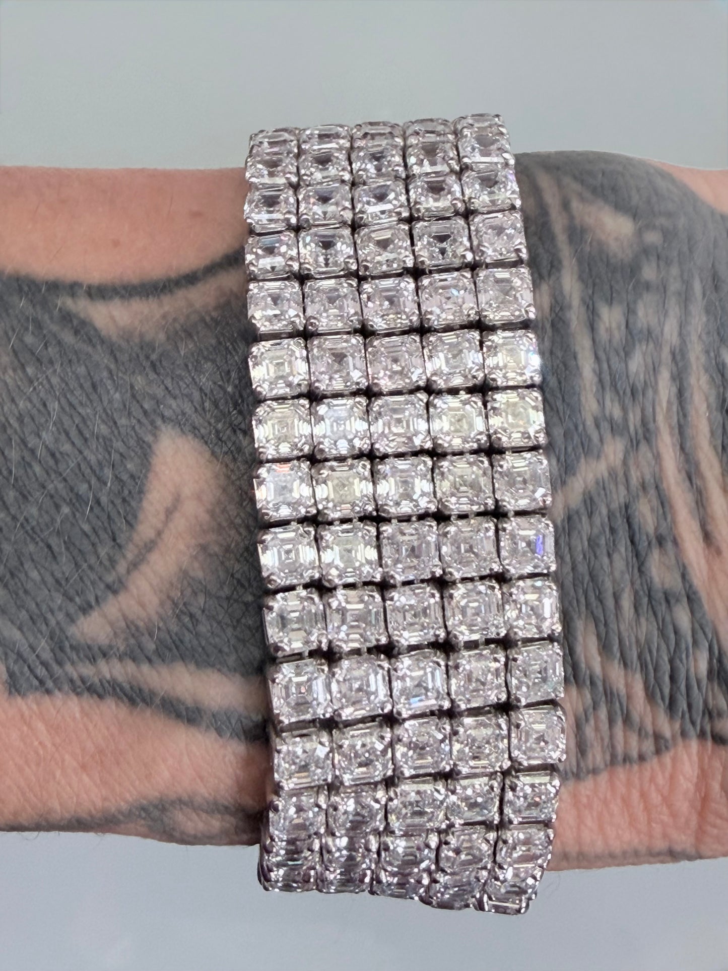 Vintage William Goldberg Step Cut Diamond Flexible Bracelet