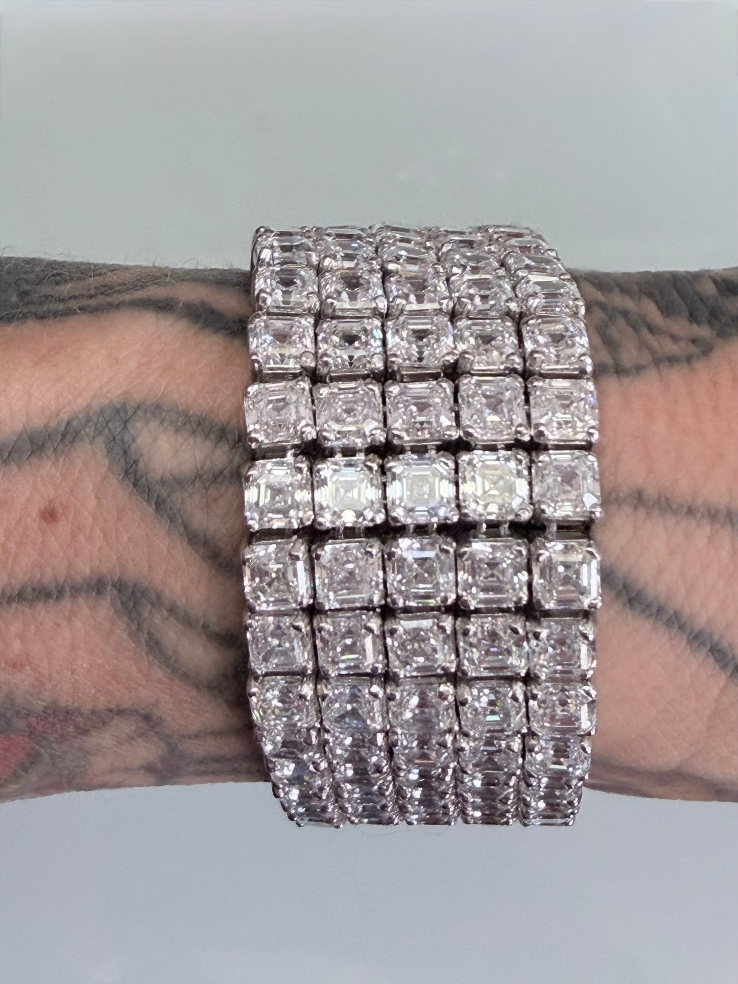 Vintage William Goldberg Step Cut Diamond Flexible Bracelet