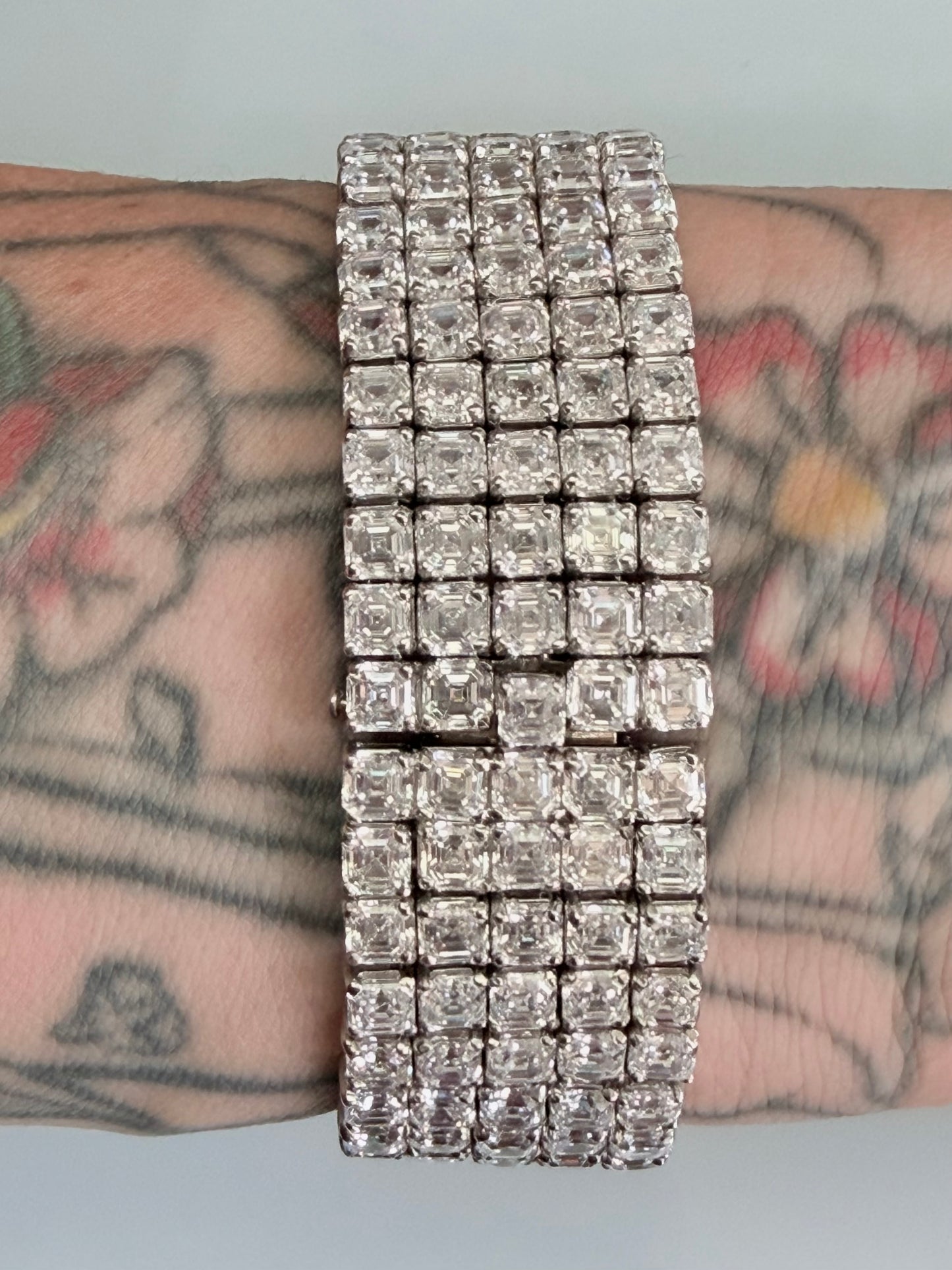 Vintage William Goldberg Step Cut Diamond Flexible Bracelet