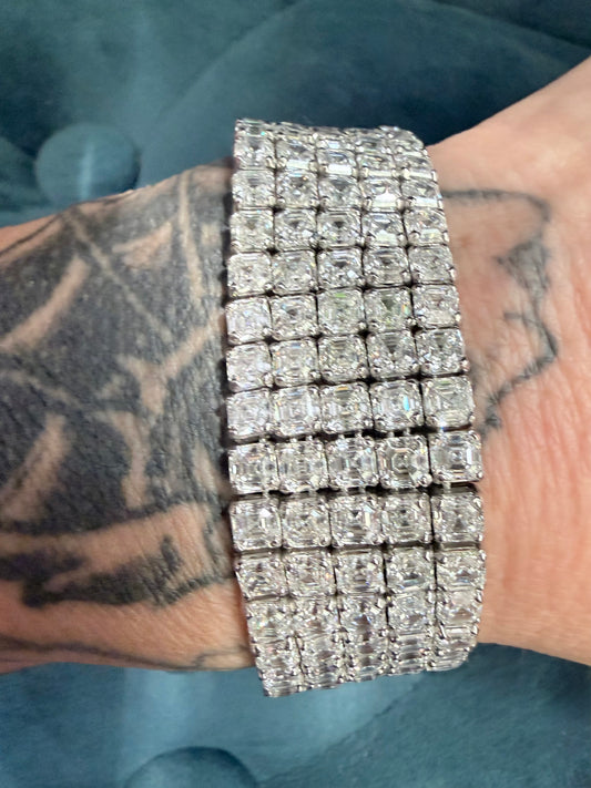 Vintage William Goldberg Step Cut Diamond Flexible Bracelet