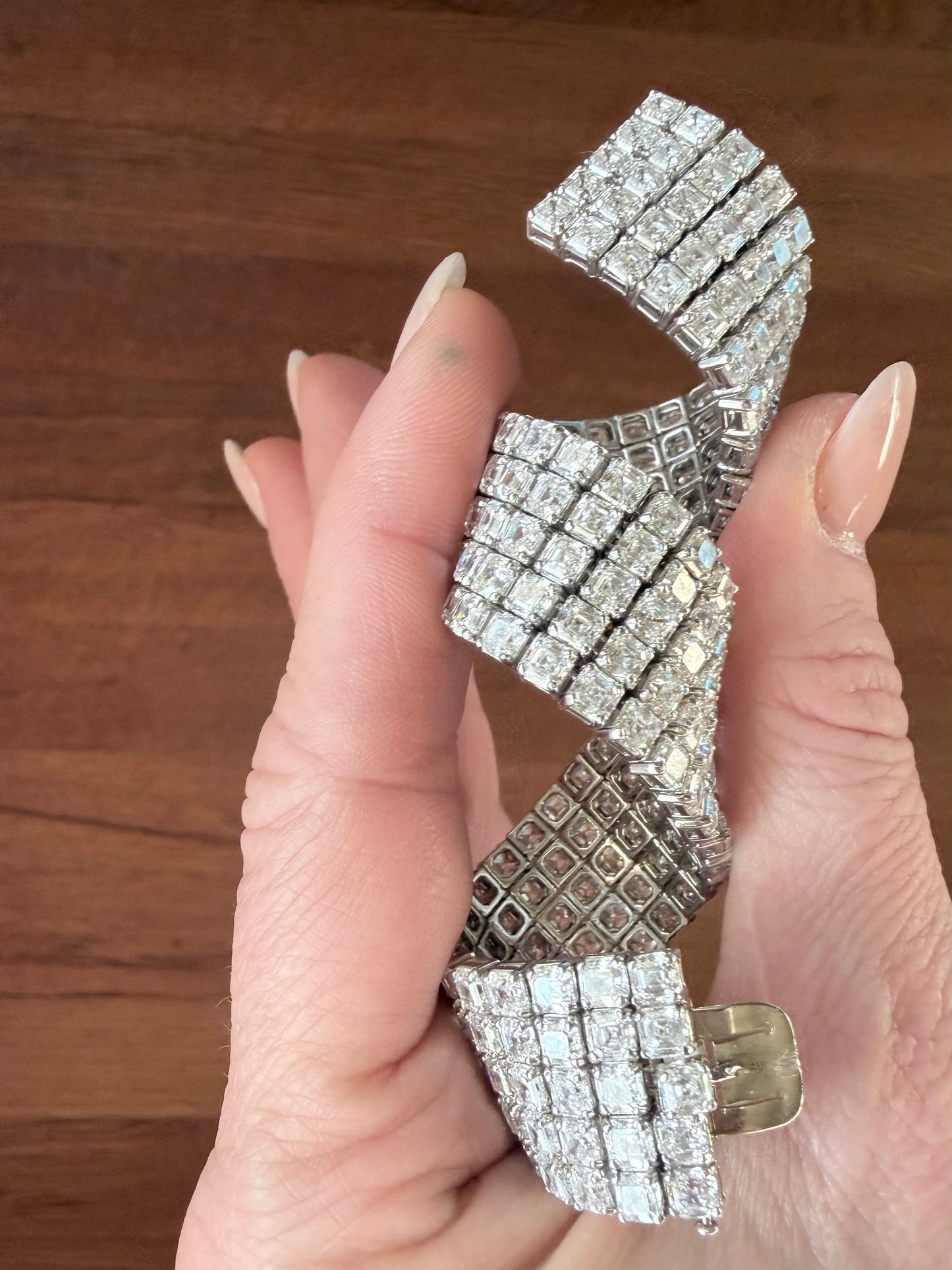 Vintage William Goldberg Step Cut Diamond Flexible Bracelet