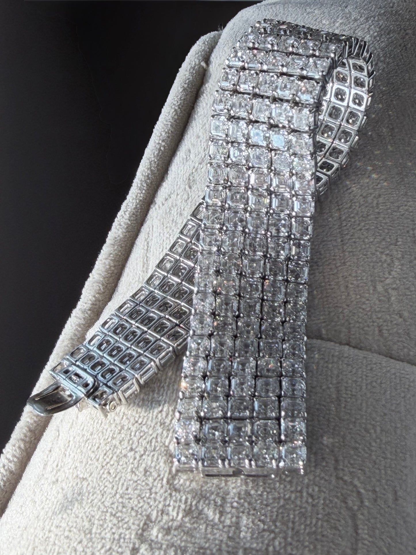 Vintage William Goldberg Step Cut Diamond Flexible Bracelet