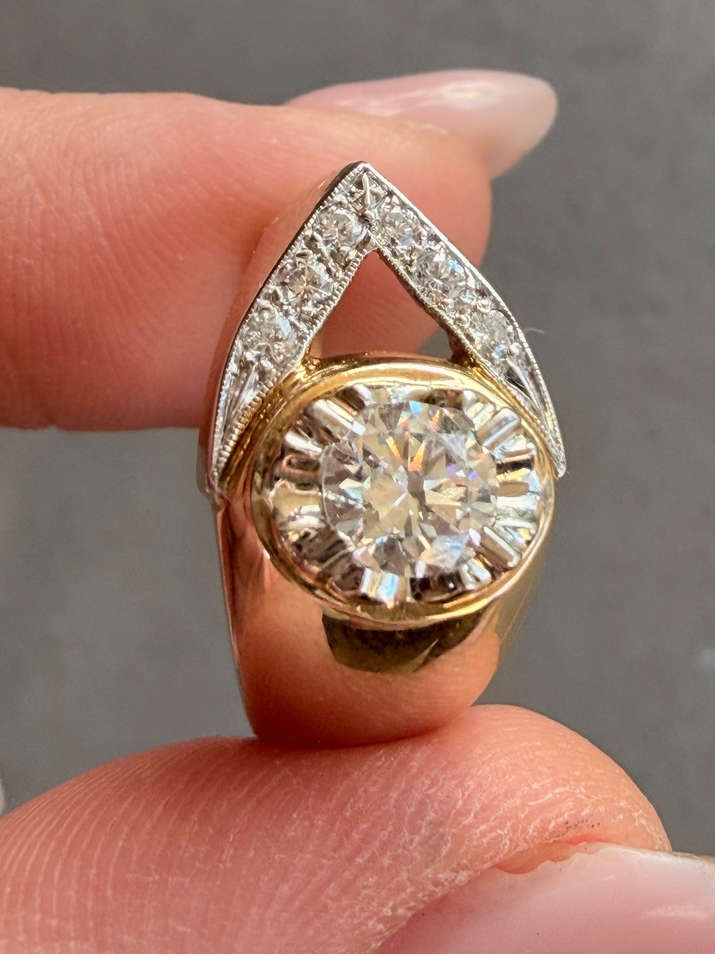 Vintage Diamond Arrow Ring