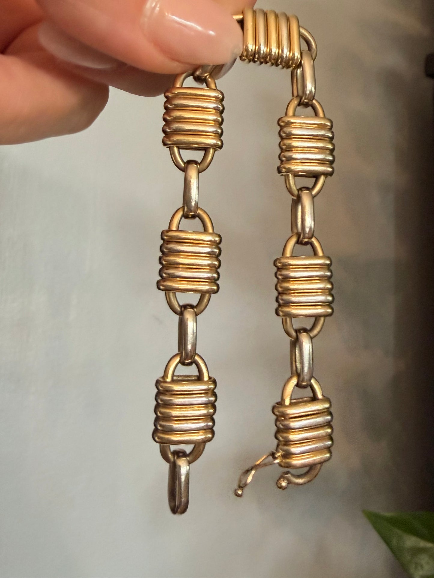 Vintage Bvlgari Alternating Lock Link Bracelet