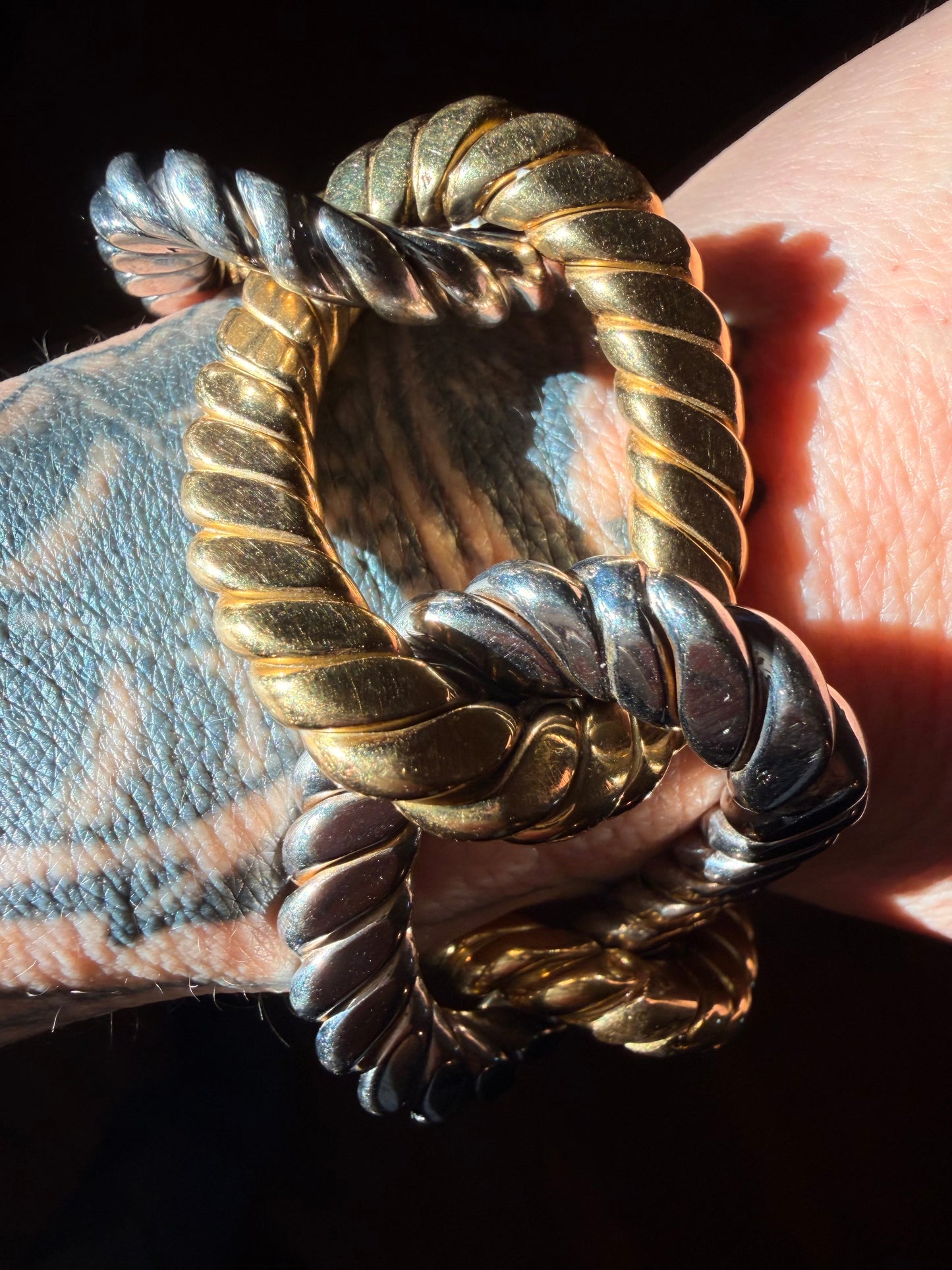 Vintage Italian Two Tone Large Link Bracelet