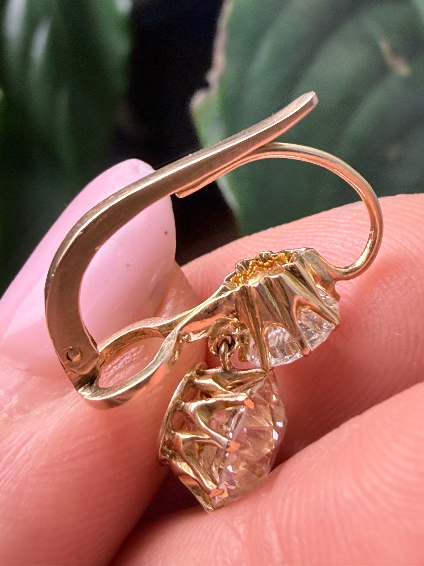 Antique Old Mine and Old European Cut Diamond Drop Earrings