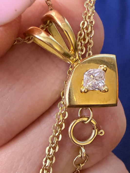 Henry Dunay Diamond Solitaire Pendant