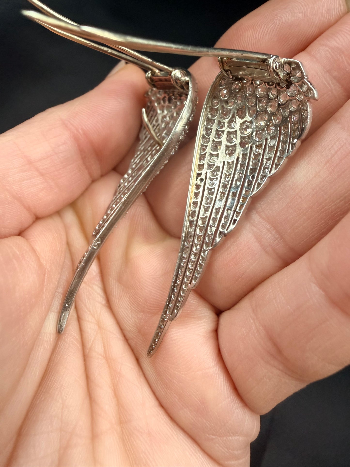 Belle Époque Diamond Wing Brooch Set