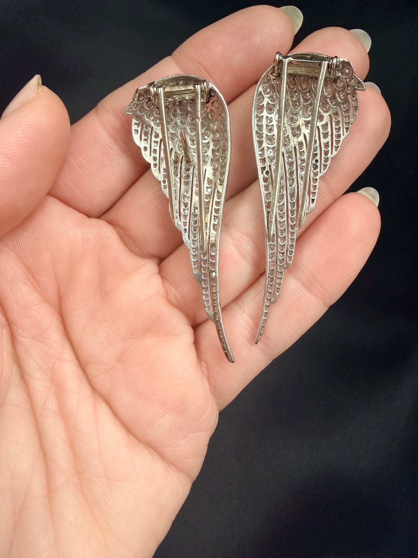 Belle Époque Diamond Wing Brooch Set