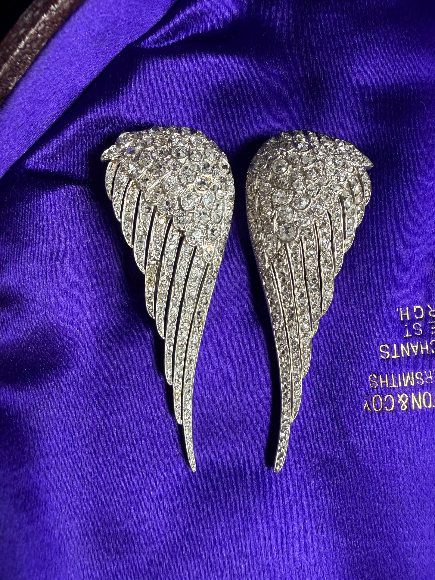Belle Époque Diamond Wing Brooch Set